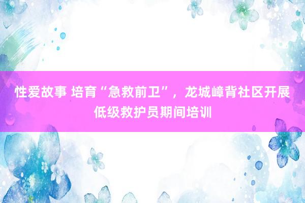 性爱故事 培育“急救前卫”，龙城嶂背社区开展低级救护员期间培训