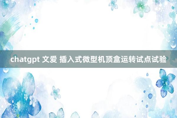 chatgpt 文爱 插入式微型机顶盒运转试点试验