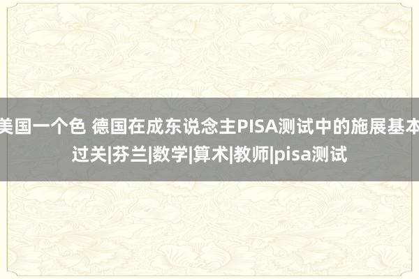 美国一个色 德国在成东说念主PISA测试中的施展基本过关|芬兰|数学|算术|教师|pisa测试